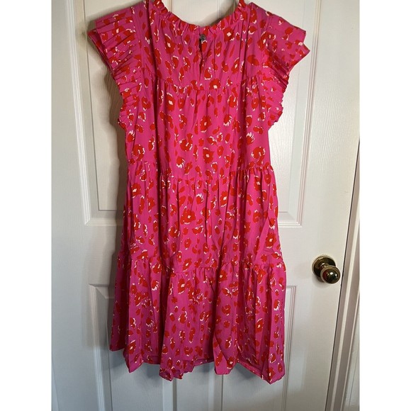 Women’s Pink Leopard Print Sleeveless Dress Size 1X NWOT - Picture 6 of 10